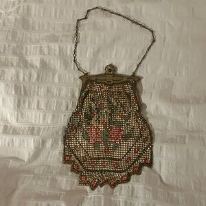 Vintage Floral Mesh Evening Bag